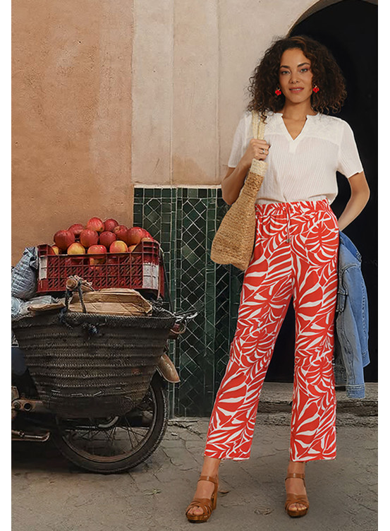 PANTALON 7/8 - POMPEI - TERRA/BLANC - Antonelle