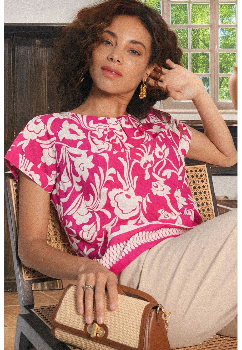 TOP - POLLY - PIVOINE/BLANC - Antonelle