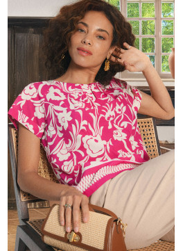 TOP - POLLY - PIVOINE/BLANC - Antonelle