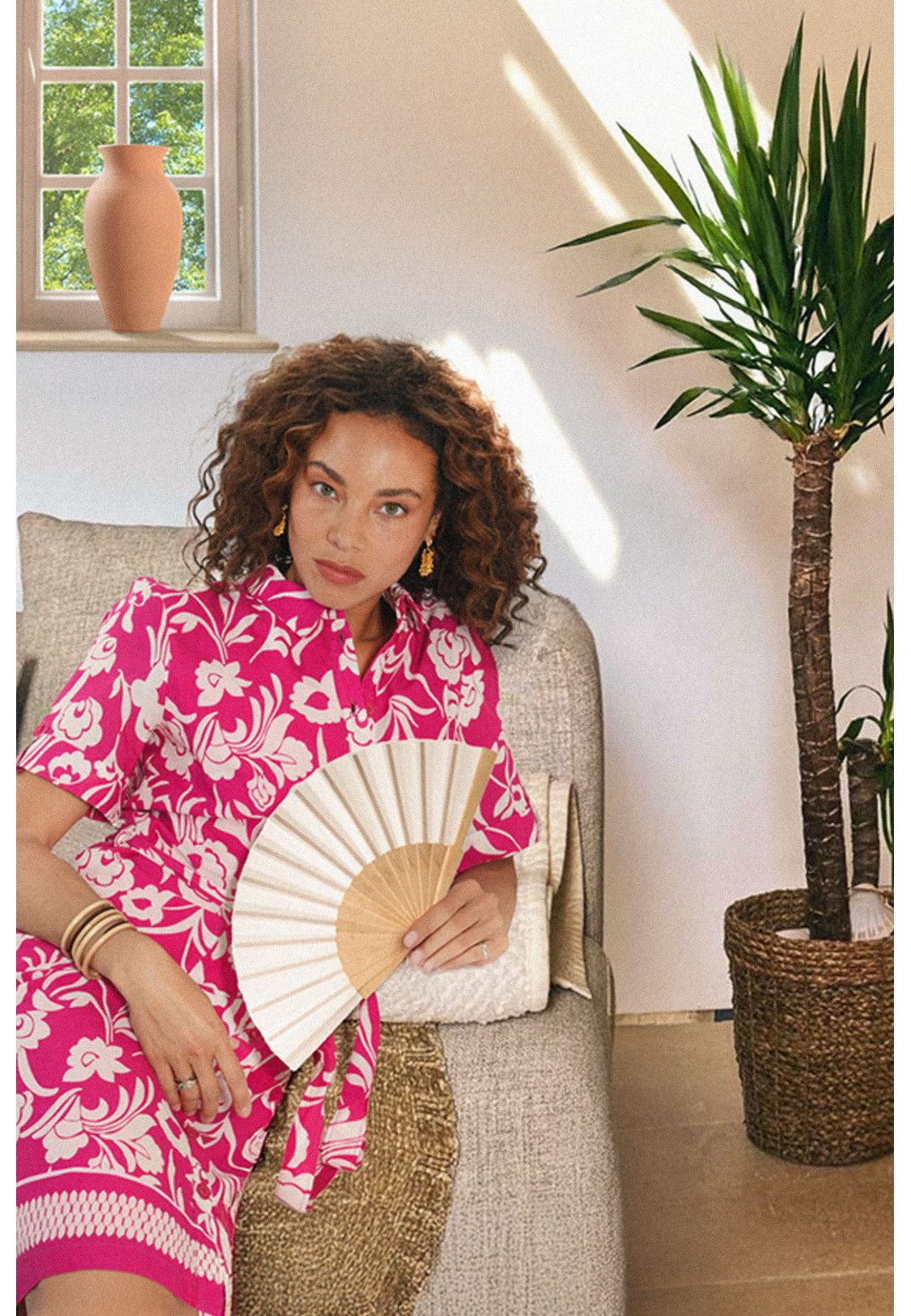 ROBE - POLLY - PIVOINE/BLANC - Antonelle
