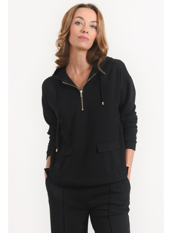 SWEAT CAPUCHE - RICO - NOIR - Antonelle