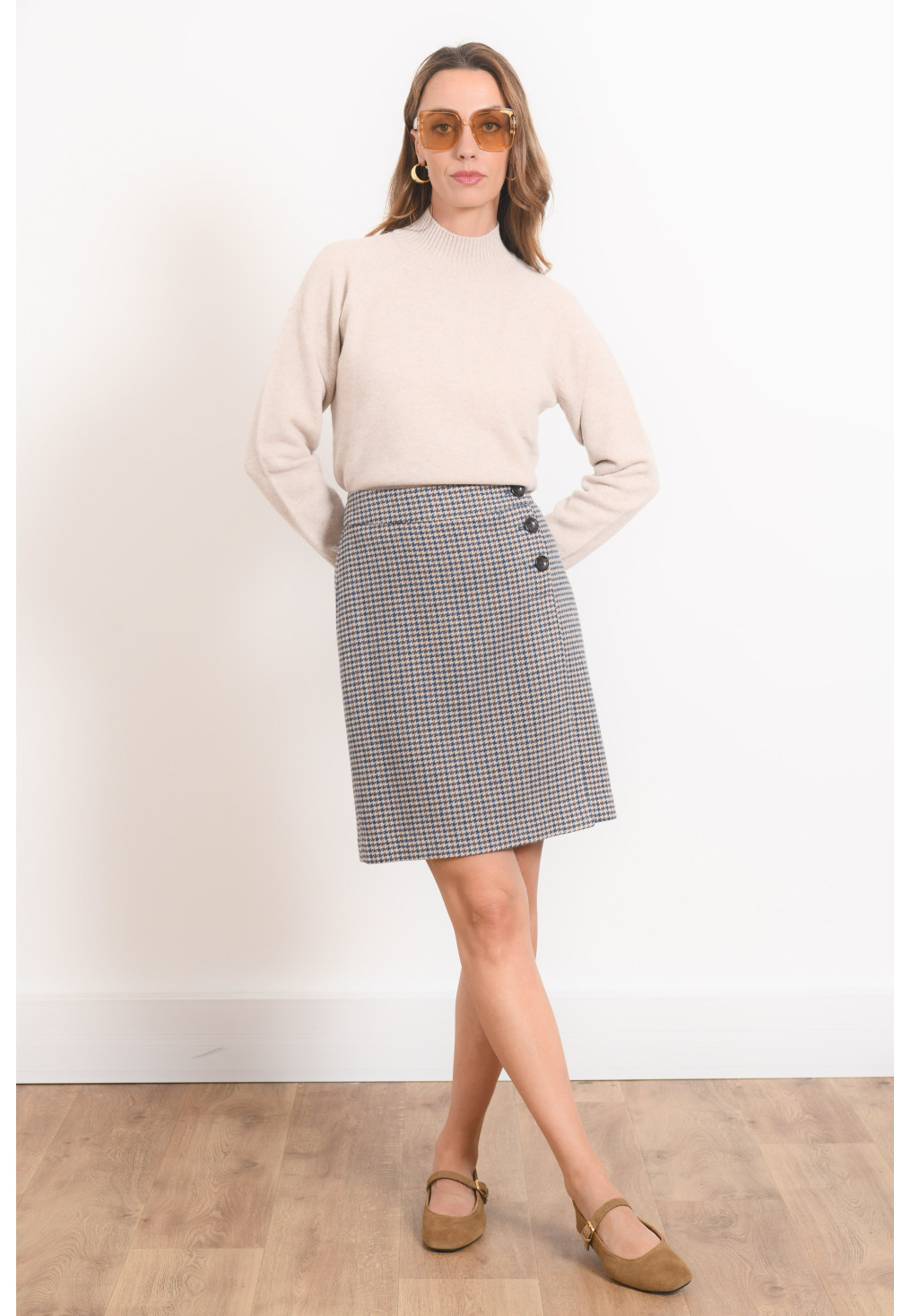 JUPE - ROMANA - CAMEL/BLEU - Antonelle