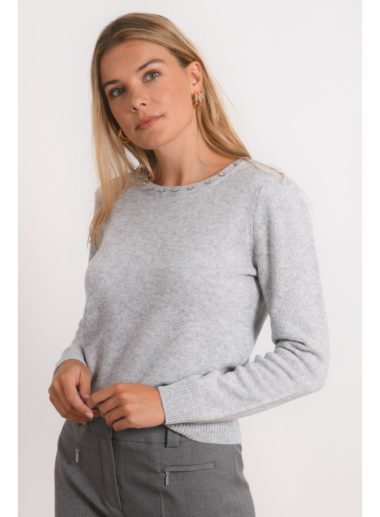 Pull col rond mélange kid mohair - Cyrillus | Galeries Lafayette