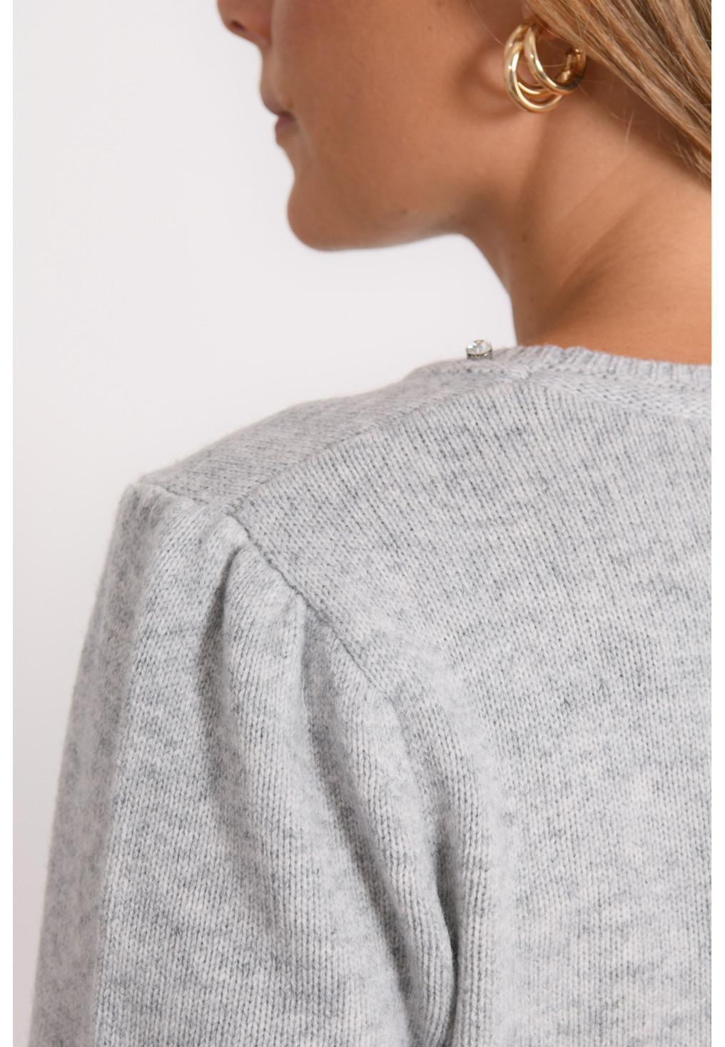 Pull Femme BHS En Coton Gris - Taille 16 (42/44) - Manches Courtes