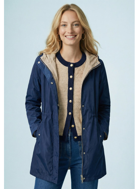 PARKA REVERSIBLE - SILVIA - MARINE/SABLE - Nouveautés Antonelle