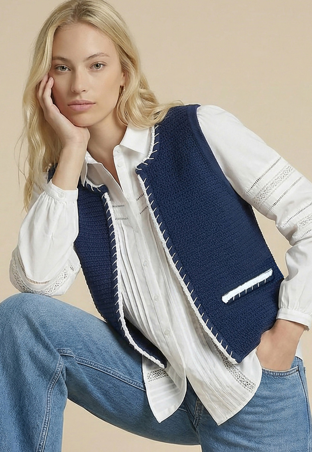 GILET - SIRIUS - MARINE - Nouveautés Antonelle