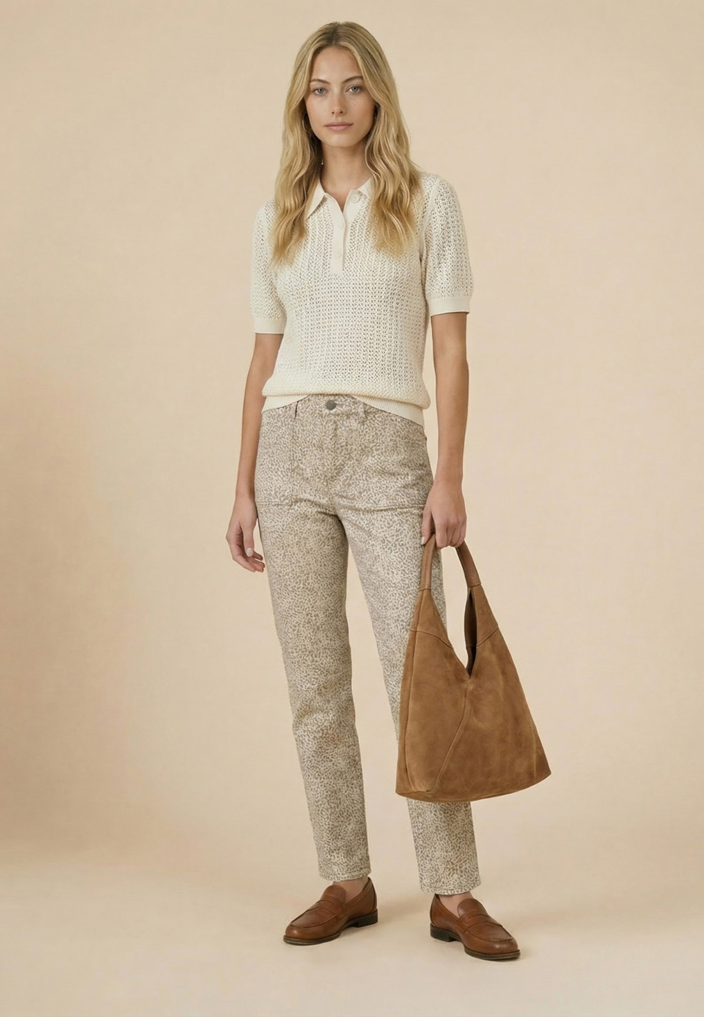 PANTALON 100% COTON - SYDO - SABLE - Nouveautés Antonelle