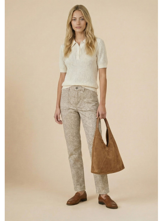 PANTALON 100% COTON - SYDO - SABLE - Nouveautés Antonelle
