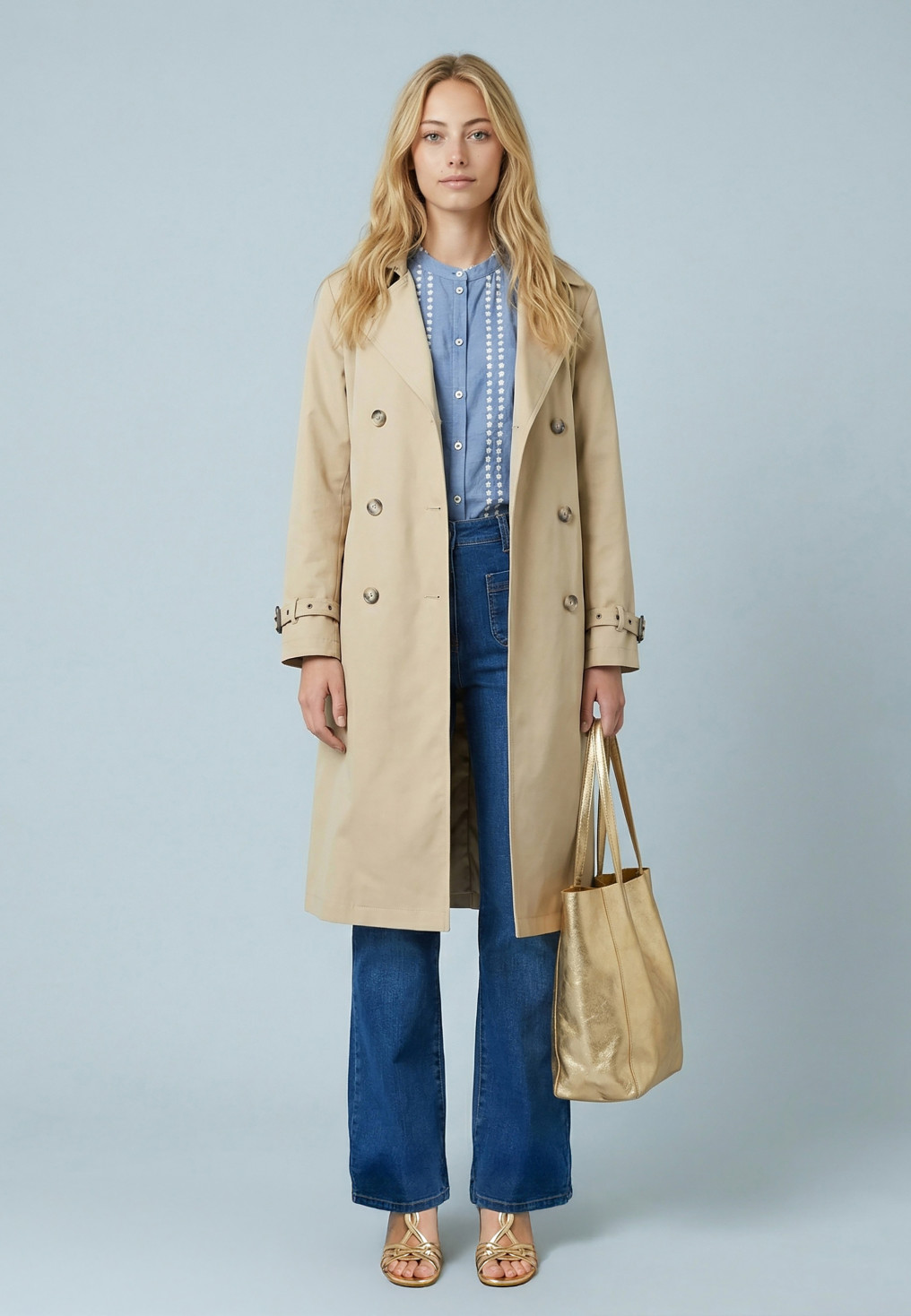 TRENCH LONG - SEIO - BEIGE - Nouveautés Antonelle