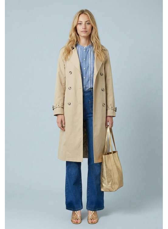 TRENCH LONG - SEIO - BEIGE - Nouveautés Antonelle