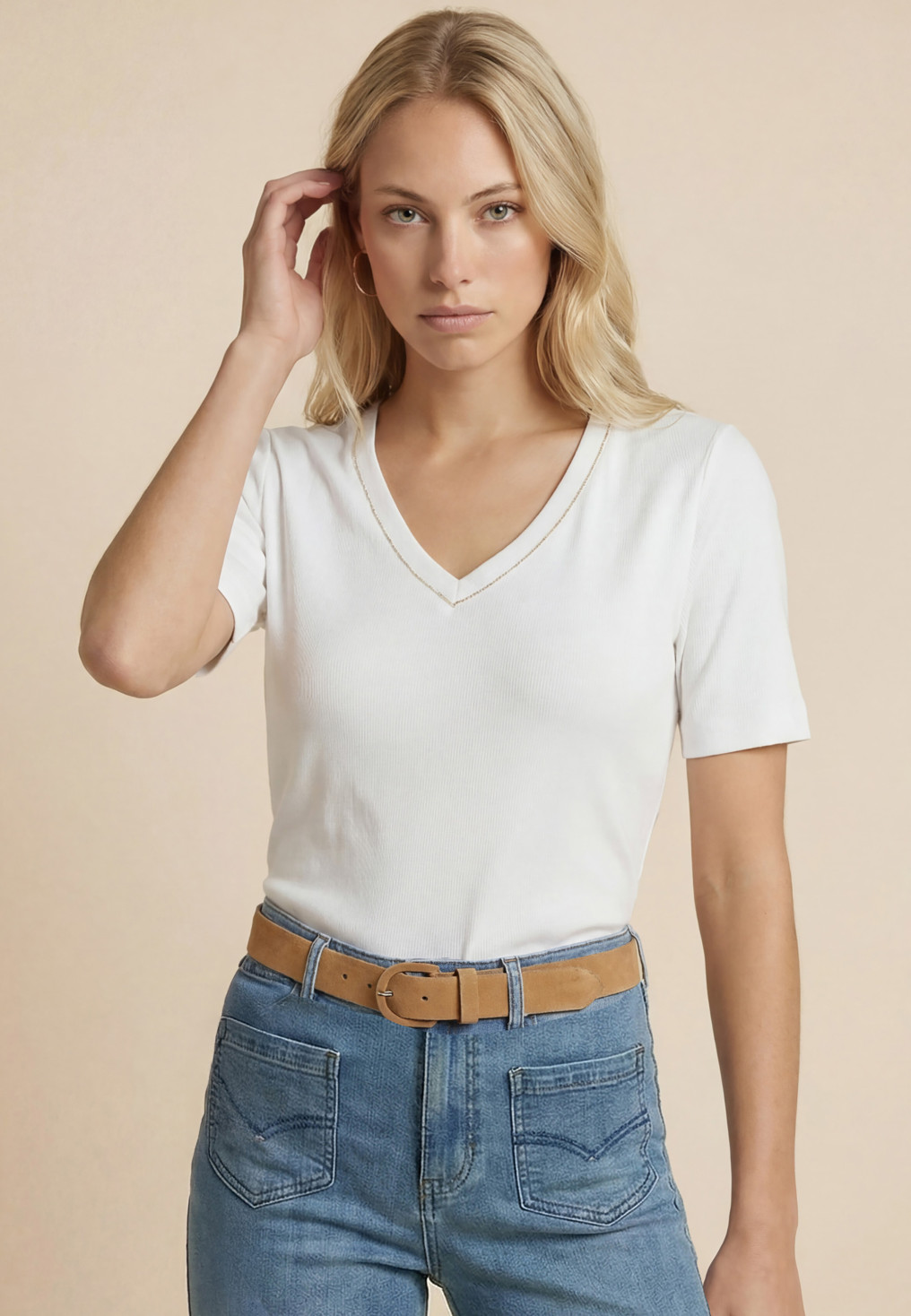 T-SHIRT - SANTA - ECRU - Nouveautés Antonelle