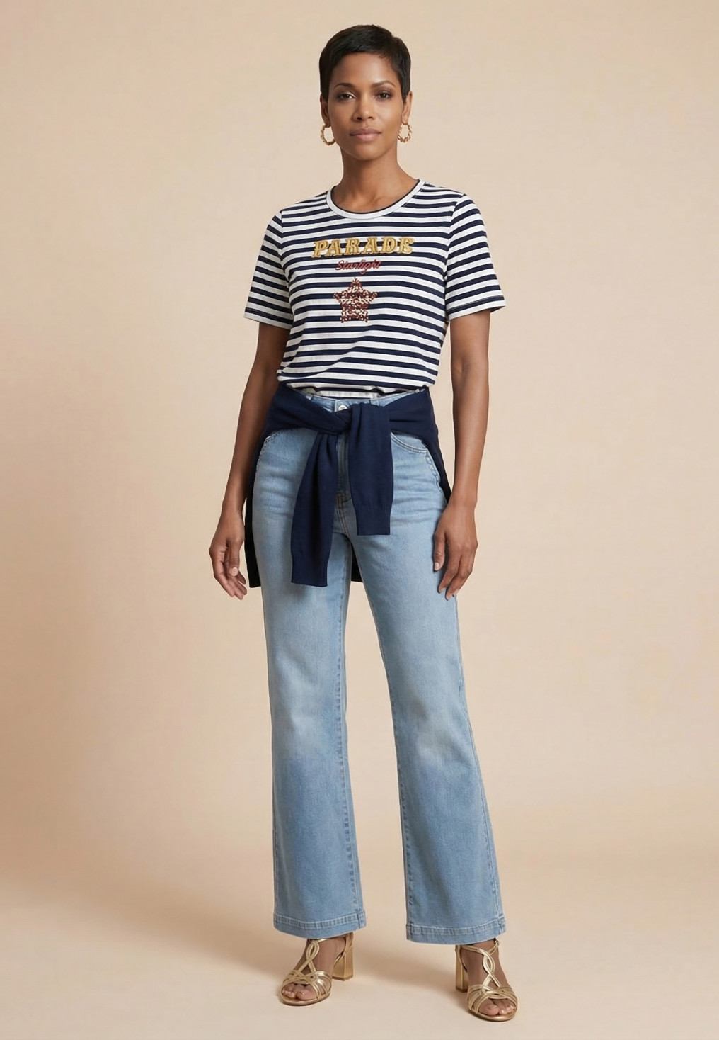 T-SHIRT - SARADE - ECRU/MARINE - Nouveautés Antonelle