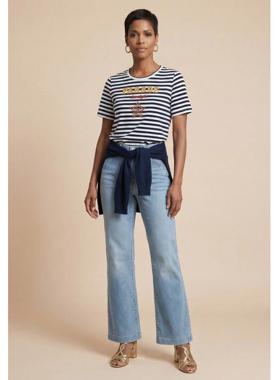 T-SHIRT - SARADE - ECRU/MARINE - Nouveautés Antonelle