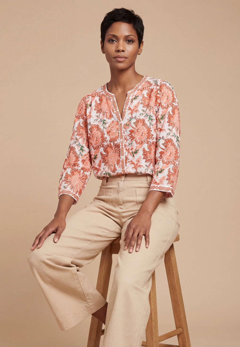 CHEMISE VOILE COTON - SUGAR - TERRACOTTA - Antonelle