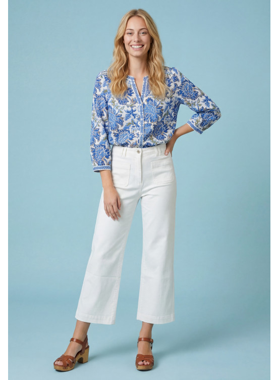 JEAN CROPPED - SAVANA - BLANC - Antonelle