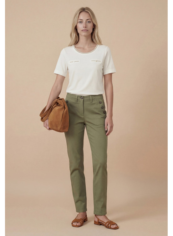 JEAN SLIM 7/8e - SALLY - KAKI - Antonelle