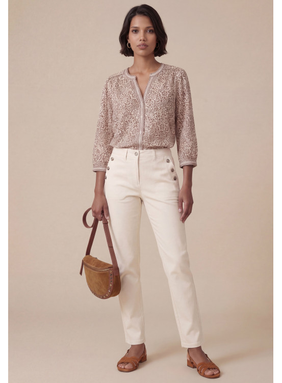 JEAN SLIM 7/8e - SALLY - BLANC - Antonelle