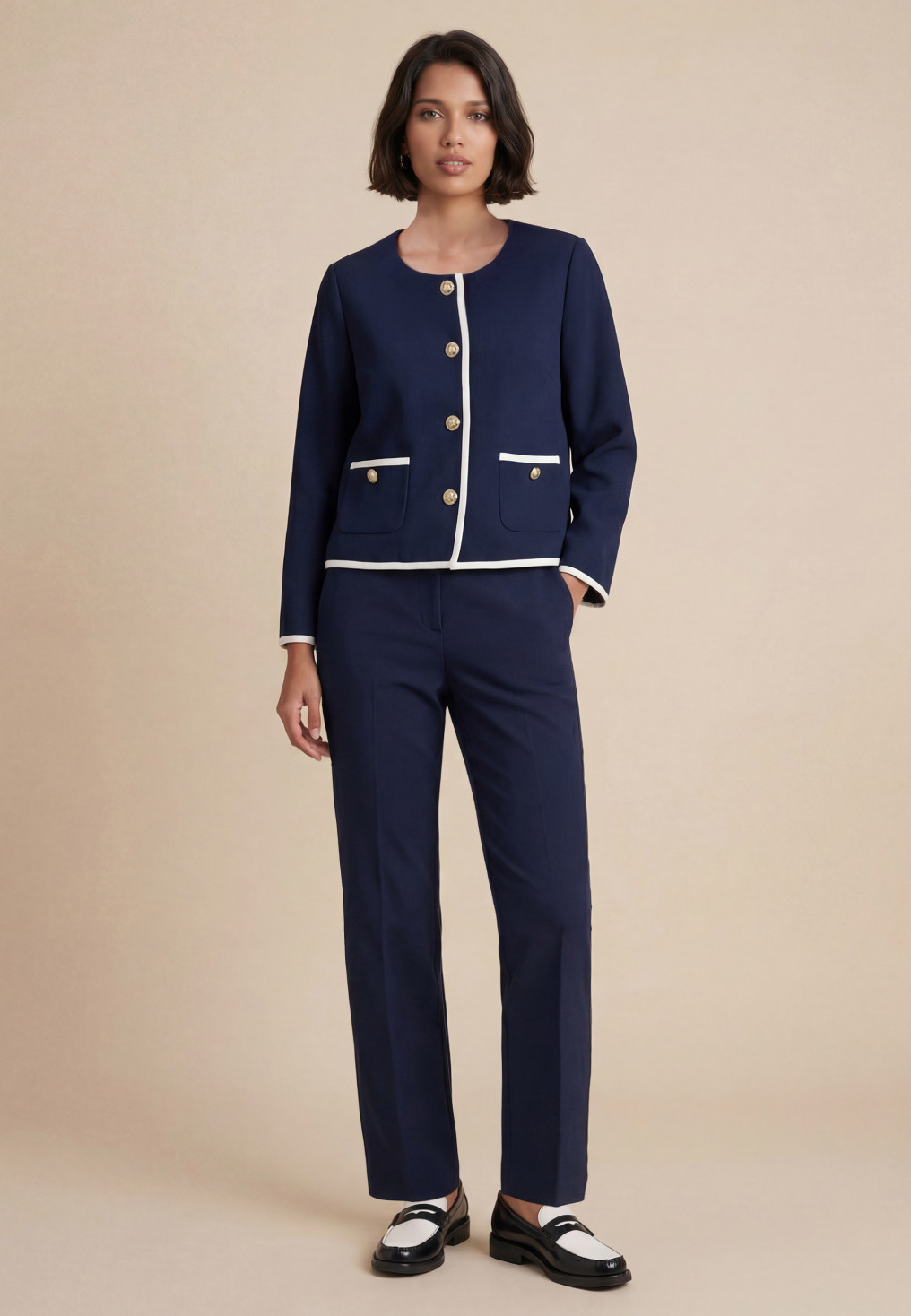 PANTALON TAILORING - SOVAGO - MARINE - Antonelle