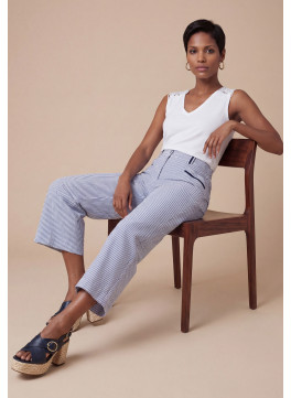 Palma Pant. 7/8 100%coton - Seersucker - - Produits a traiter Anton...