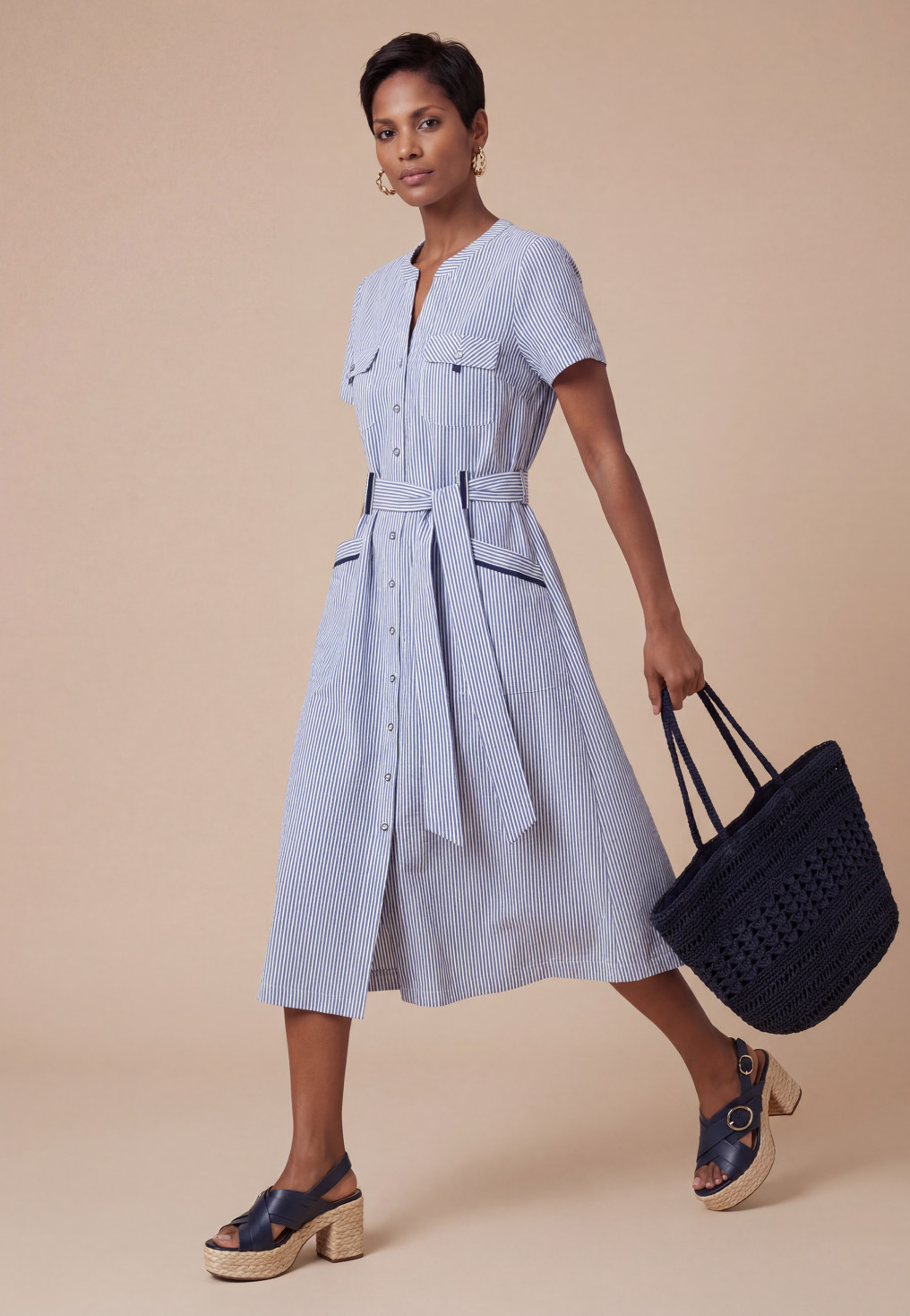 Palma Robe Mc 100%coton - Seersucker - - Produits a traiter Antonelle