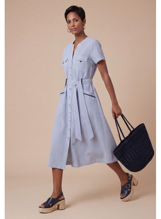 Palma Robe Mc 100%coton - Seersucker - - Produits a traiter Antonelle