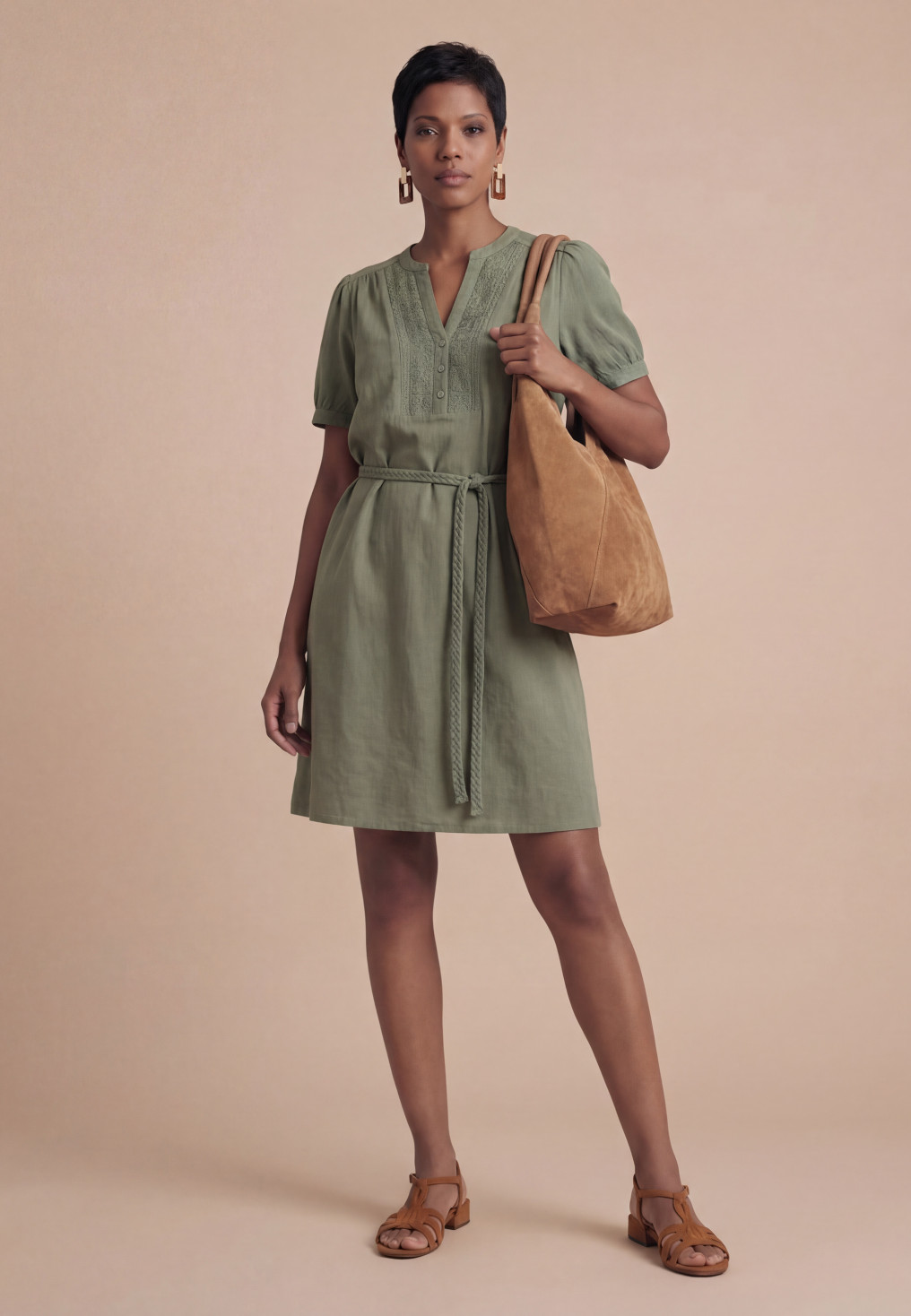 Savane Robe Brodee M3/4 100% Coton Crepe Moss - Produits a traiter ...