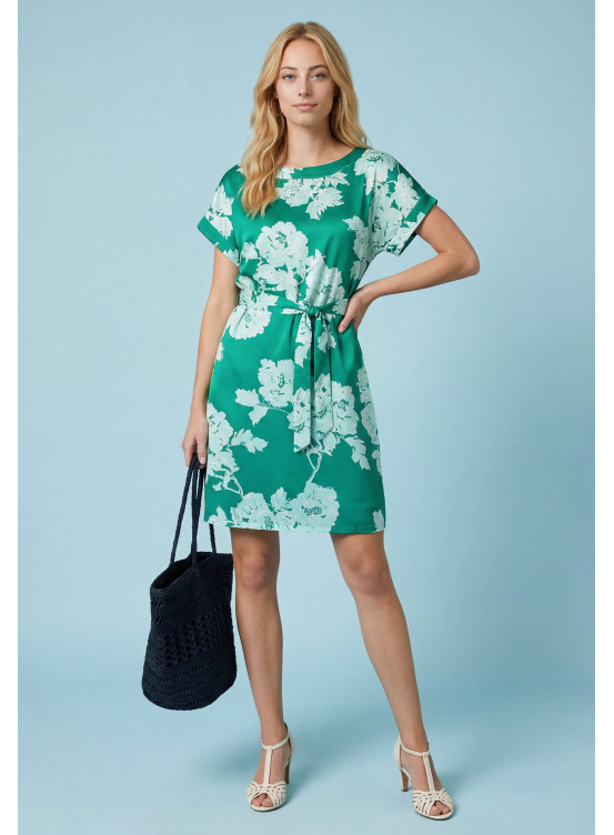 ROBE MANCHES COURTES - PONA - VERT - Robes & Jupes Antonelle