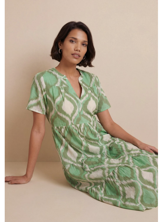 ROBE 100% COTON - MINSK - GREEN - Nouveautés Antonelle