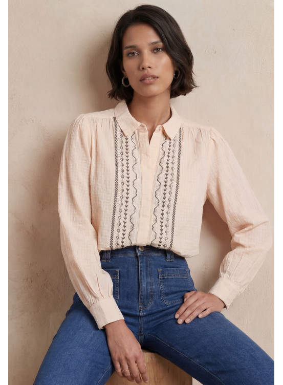 CHEMISE 100% COTON - RAPHINA - SAND - Nouveautés Antonelle