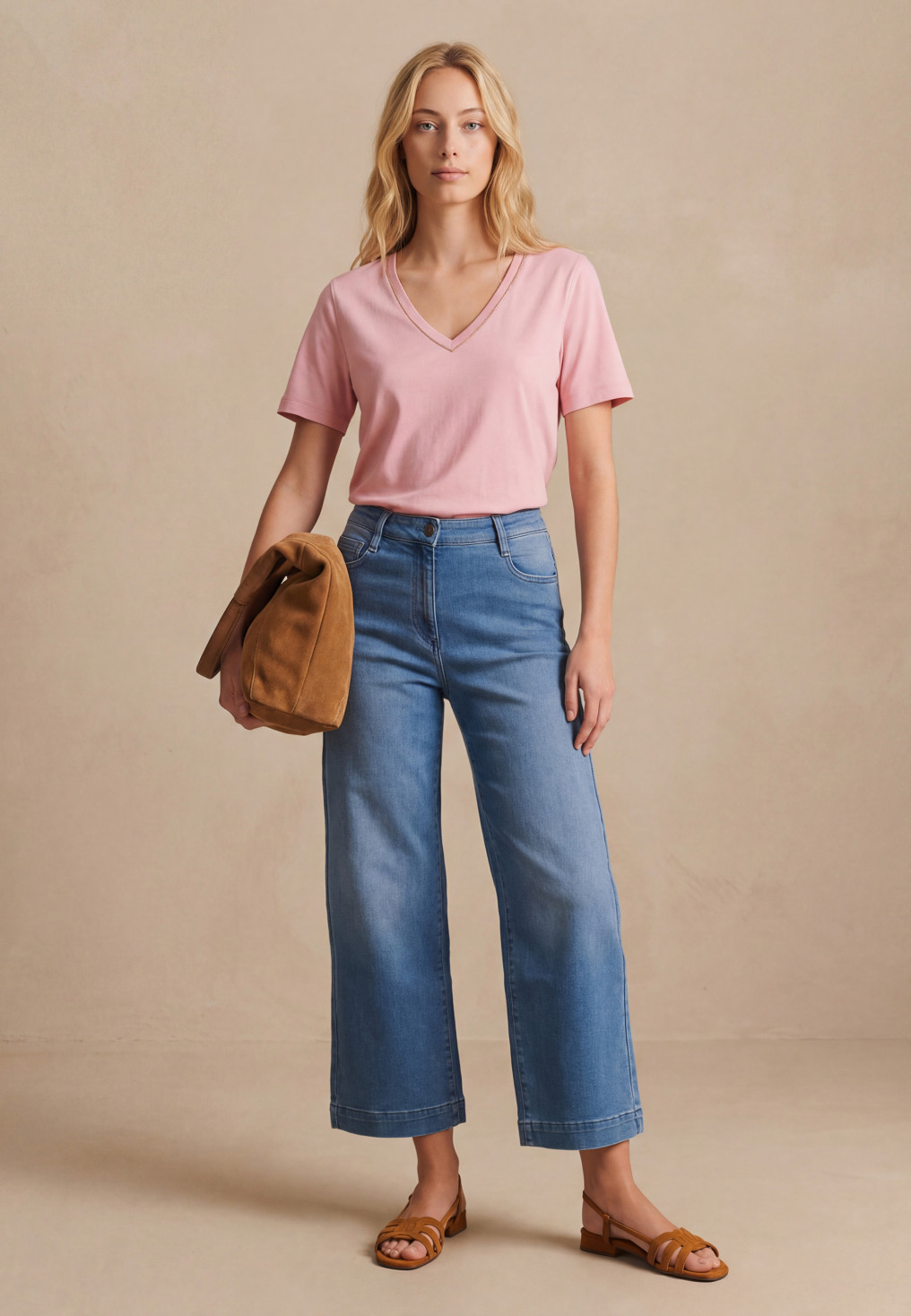 JEANS CROPPED LARGE - PERLOT - BLEU - Nos jeans pour femmes Antonelle