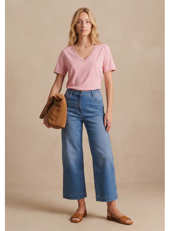 JEANS CROPPED LARGE - PERLOT - BLEU - Nos jeans pour femmes Antonelle