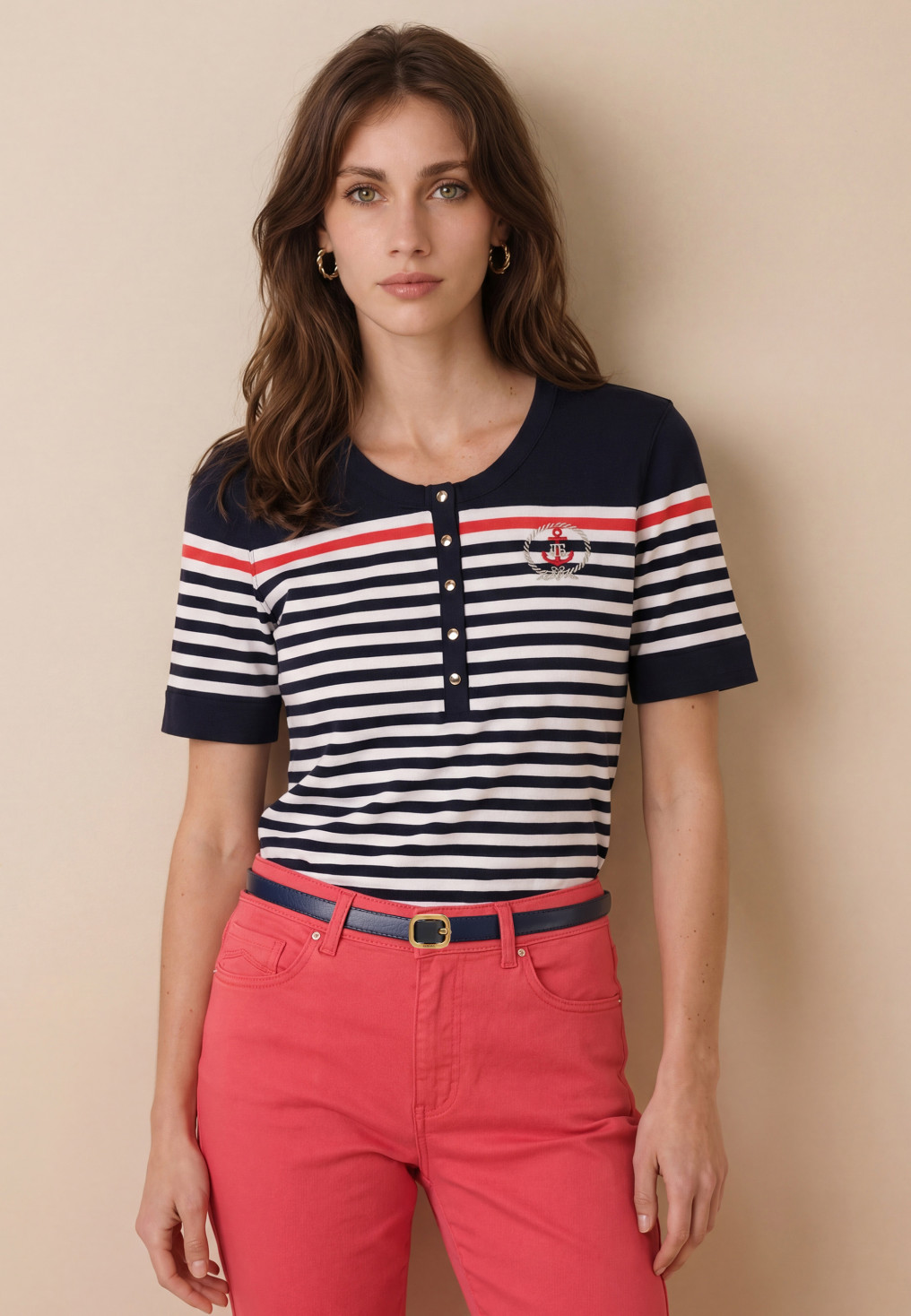 Santorin Tee Shirt Raye Mc 50%coton 50%modal - Produits a traiter A...