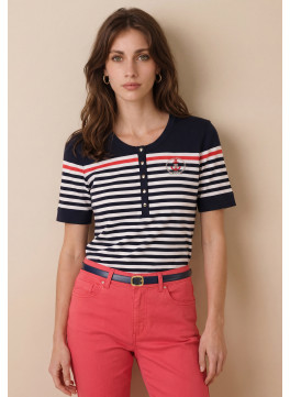 Santorin Tee Shirt Raye Mc 50%coton 50%modal - Produits a traiter A...