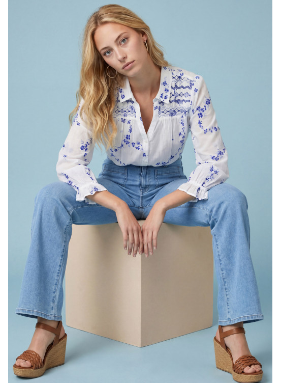 Summer Chemise M3/4 100% Voile Coton + Embroidery - Produits a trai...