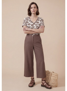 Sancho Pantalon Cropped 88%tencel 12%lin - Produits a traiter Anton...