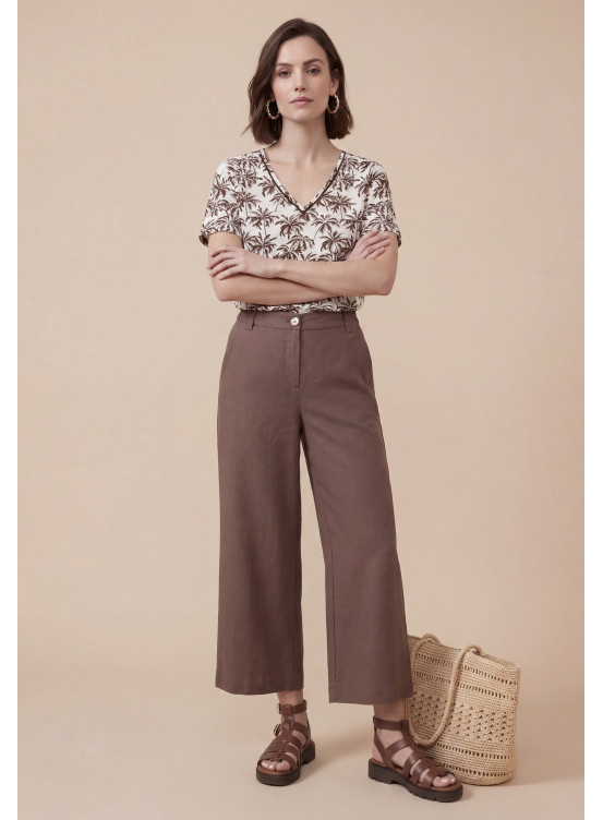 Sancho Pantalon Cropped 88%tencel 12%lin - Produits a traiter Anton...
