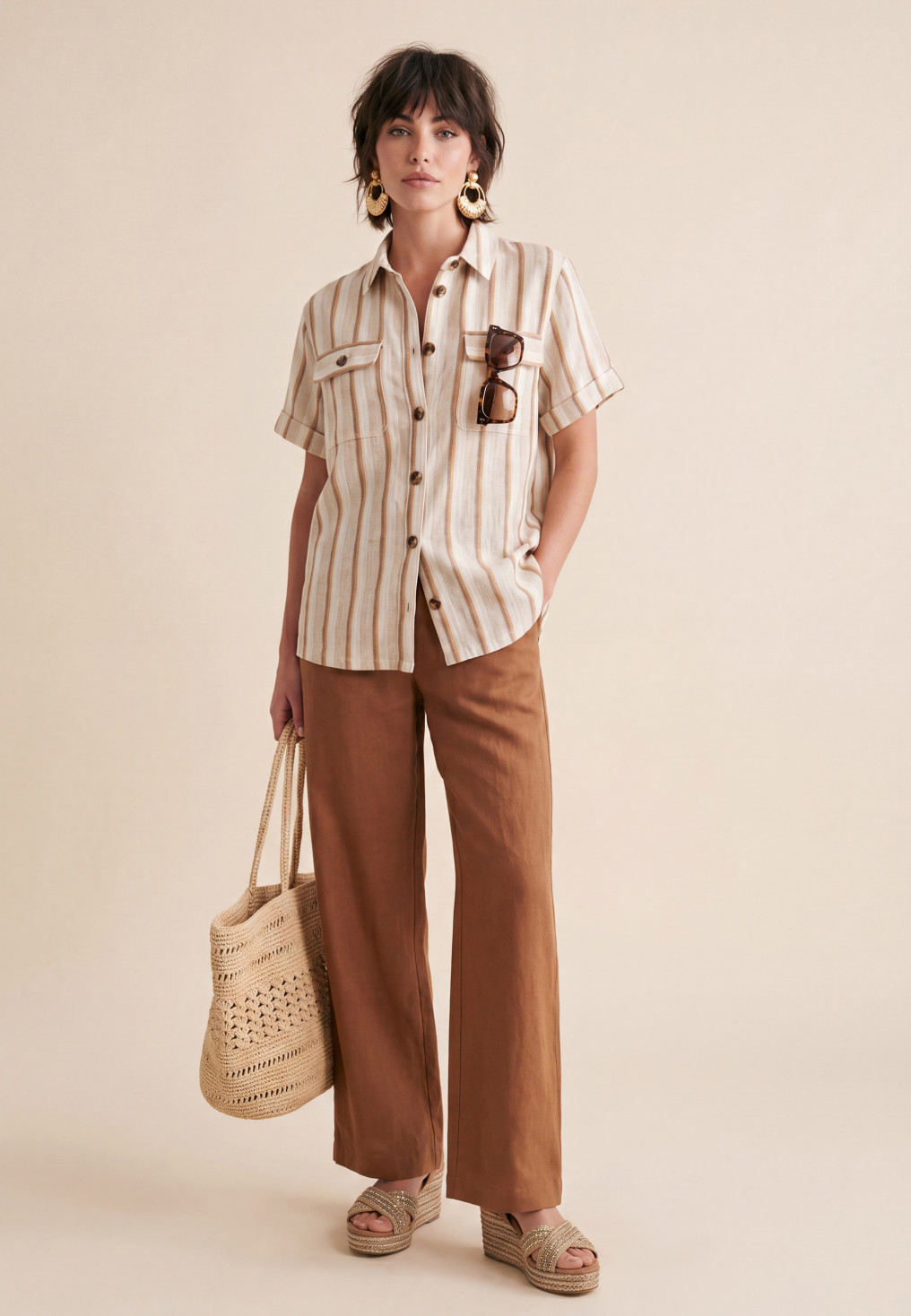 Simao Chemise Mc 59%coton 36%lin 4%viscose 1%