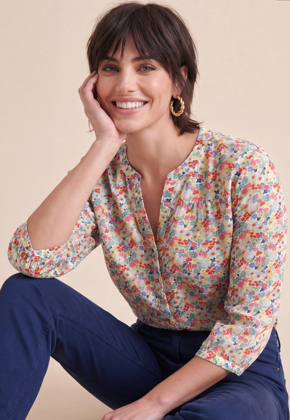 Sanolo Chemise M.3/4 100% Voile De Coton Bci - Produits a traiter A...