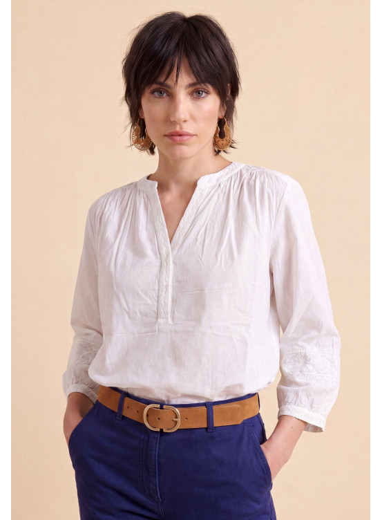 Sky Top M3/4 100% Coton + Embroidery - Produits a traiter Antonelle