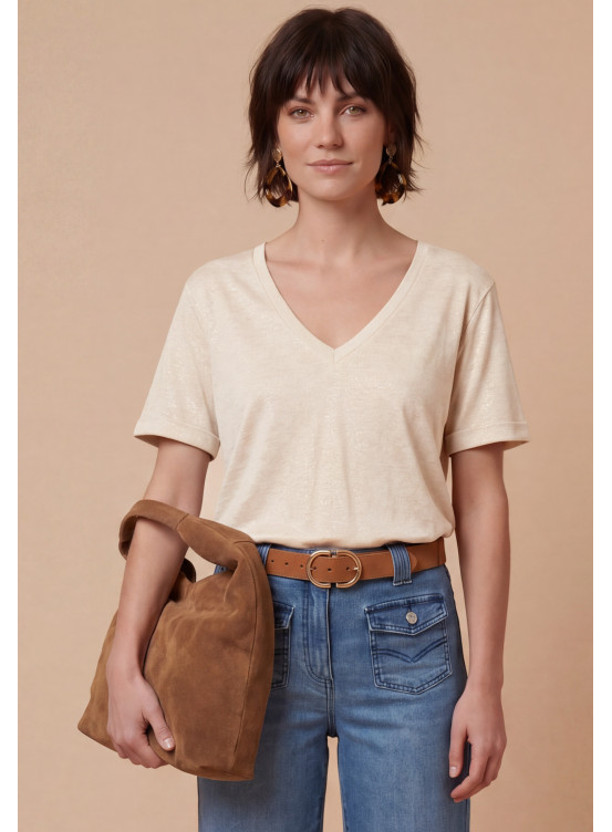 Sardaigne Tee Shirt Mc 55%lin 45%viscose + Foil - Produits a traite...