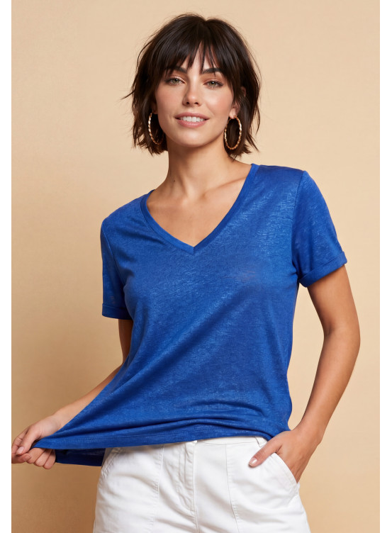 Sardaigne Tee Shirt Mc 55%lin 45%viscose + Foil - Produits a traite...