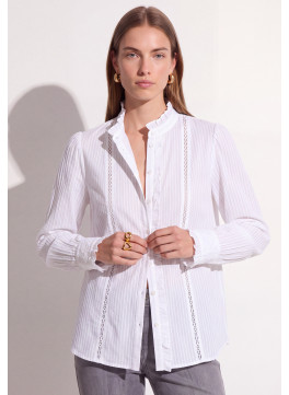CHEMISE 100% COTON - TEXT - BLANC