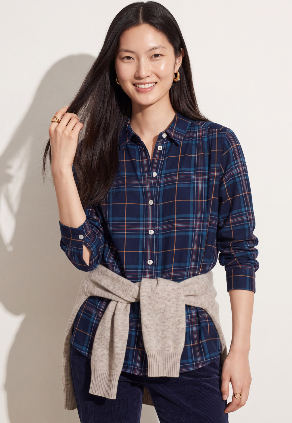 CHEMISE 100% COTON - TIRI - NAVY