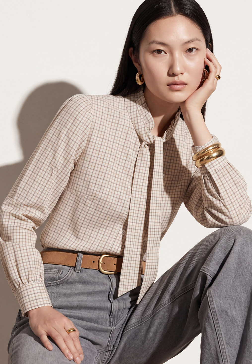 CHEMISE 100% COTON - TAXIMO - ECRU/BEIGE