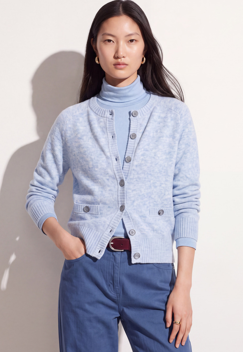 CARDIGAN LAINE/CACHEMIRE - TOREO - CIEL CHINE