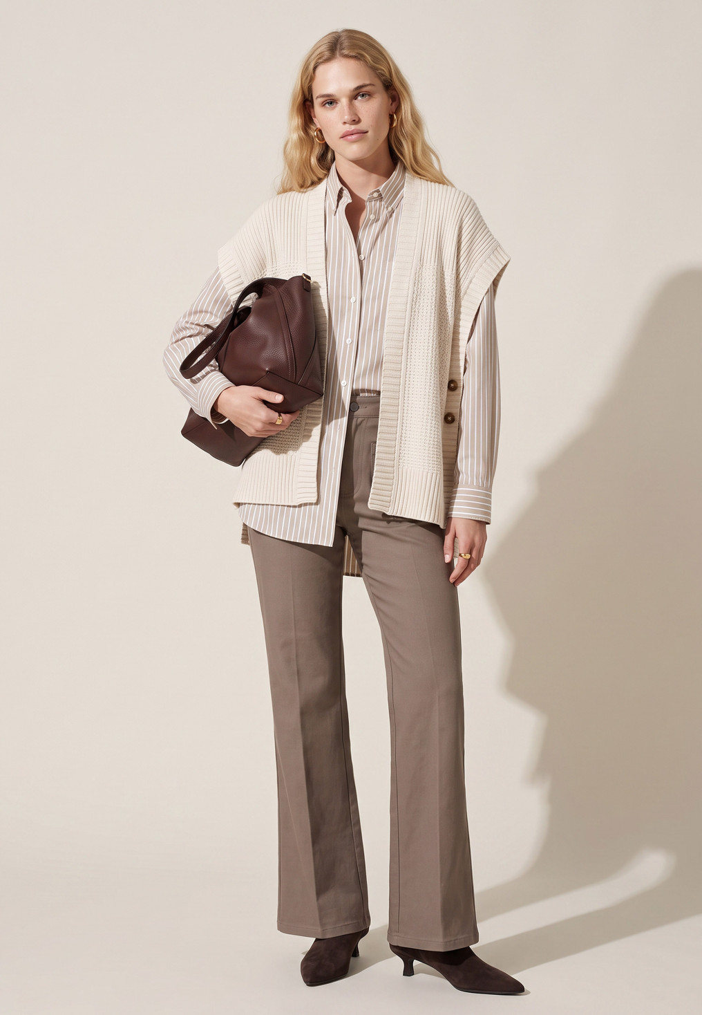 GILET CAPE - TRECAPY- ECRU