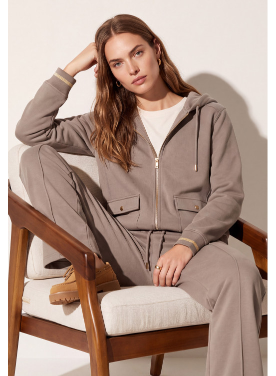 VESTE ZIPEE - TRESPORT - TAUPE