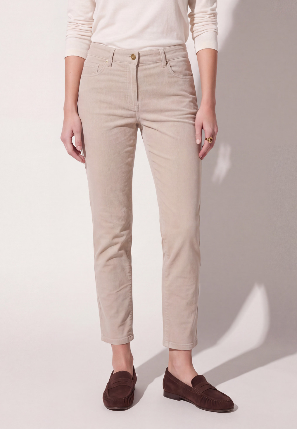PANTALON SLIM 7/8 EME VELOURS -TIOTA - CRAIE