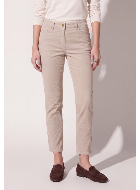 PANTALON SLIM 7/8 EME VELOURS -TIOTA - CRAIE