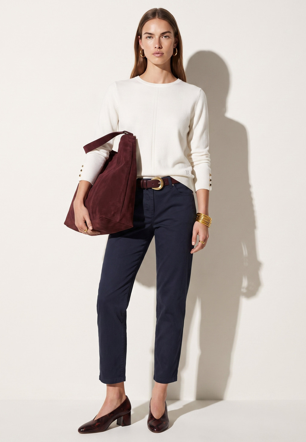 PANTALON SLIM 7/8EME - TEISA - MARINE